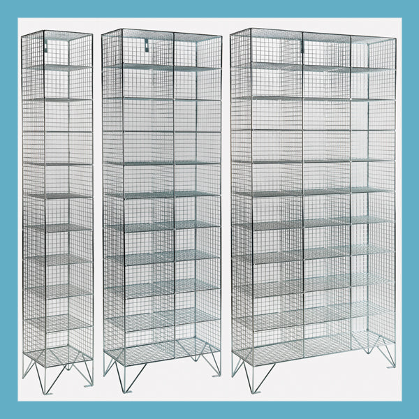 10 Compartment Mesh Lockers Without Doors
