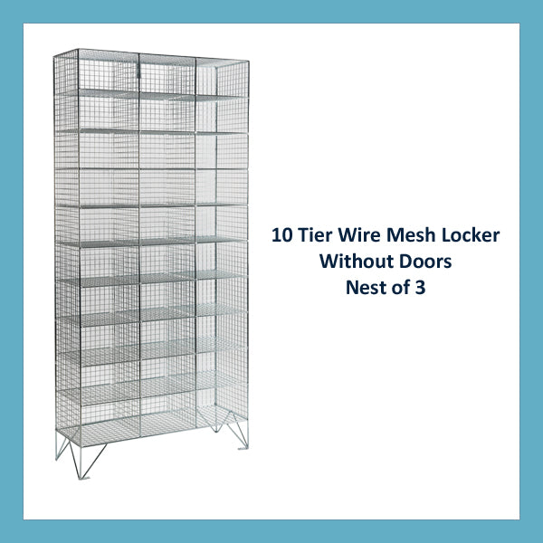 10 Compartment Mesh Lockers Without Doors