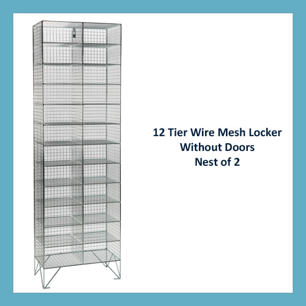 12 Compartment Mesh Lockers Without Doors