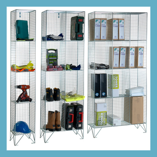 4 Compartment Mesh Lockers Without Doors