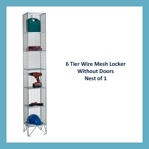 6 Compartment Mesh Lockers Without Doors