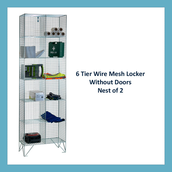 6 Compartment Mesh Lockers Without Doors