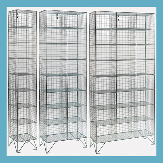 8 Compartment Mesh Lockers Without Doors