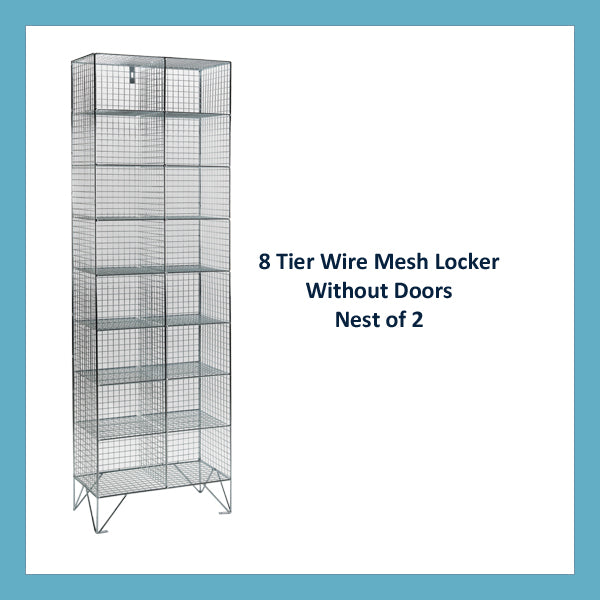 8 Compartment Mesh Lockers Without Doors